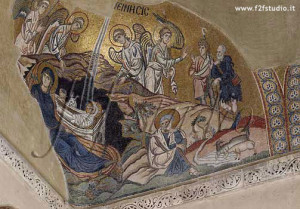 mosaico della Natività nel monastero del Daphni